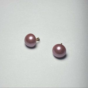Vintage Round Purple?Clip On Earrings
